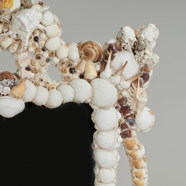 Large Shell Encrusted Grotto Style Wall Mirror For Sale - Image 4 of 8
