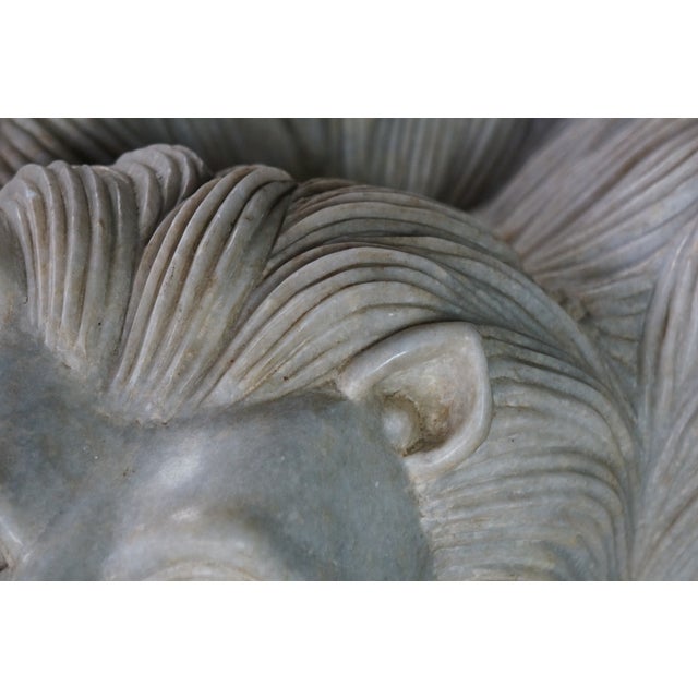 Monumental Capital of Ashoka Sculptural Lion Marble Statue Pedestal Center Table For Sale - Image 13 of 15
