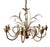 Italian Masca White Tole and Gilt Metal 8-Light Chandelier, 1970s For Sale