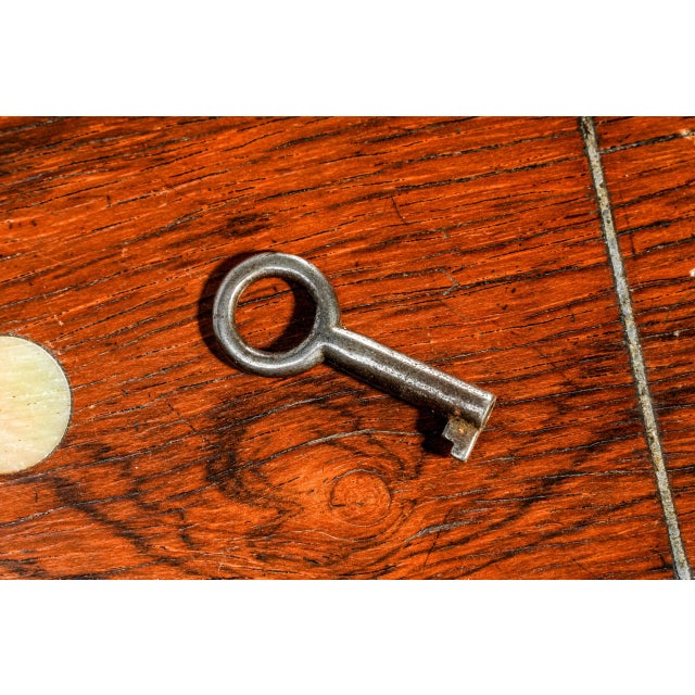 Charming Small Antique Victorian Wood Jewelry Box With Key Inset Mother of Pearl Home Decor For Sale In New York - Image 6 of 13
