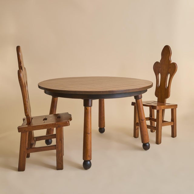Mid-Century Modern French Wood Dining Table in the manner of Georges Robert, 1960s For Sale - Image 3 of 12