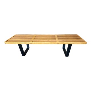 Mid Century Modern Slat Bench / Coffee Table Designed Attributed to George Nelson for Herman Miller For Sale