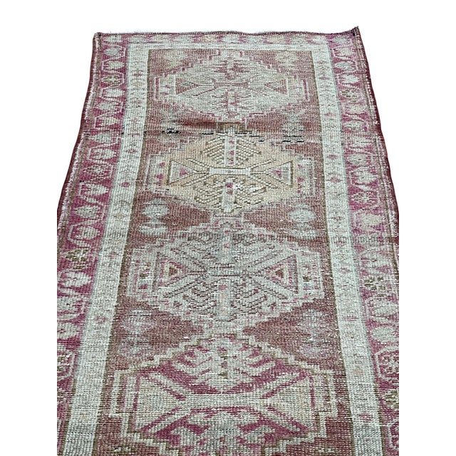 1980s Vintage Turkish Tribal Wool Runner Rug 3’5” X 13’6” For Sale - Image 5 of 5