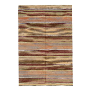 Striped Vintage Wool Kilim Rug - 5`0" X 7`7" For Sale