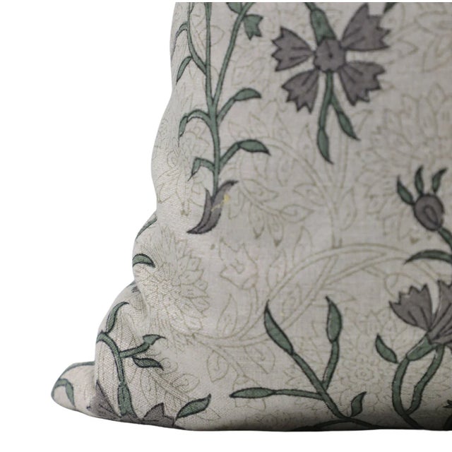 Not Yet Made - Made To Order Fabdivine Handcrafted Pillow Cover 22x22 Inch Floral Design-Pure Linen, Daisy For Sale - Image 5 of 5