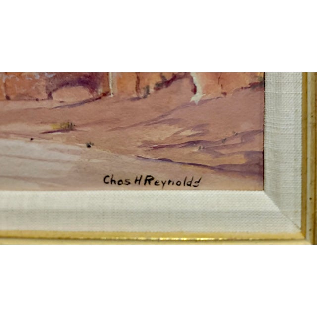 Charles Henry Reynolds -Navajo Indians Crossing a Large Canyon-Oil Painting For Sale In Los Angeles - Image 6 of 9