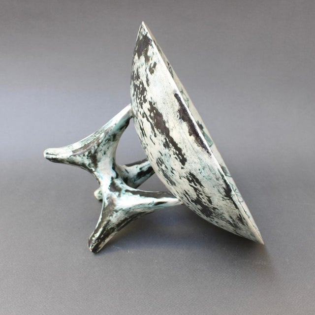 Mid-Century French Ceramic Bowl on Tripod Stand by Jacques Blin, 1950s For Sale - Image 12 of 18