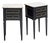 Pair of French Louis XVI Style Ebonized and Brass Marble-Top Side Tables For Sale
