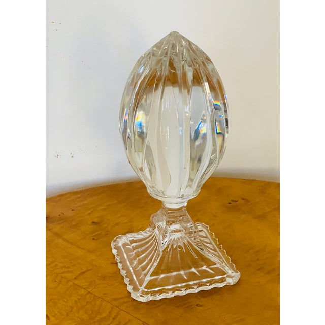Antique cut lead crystal finial paperweight 7”.
