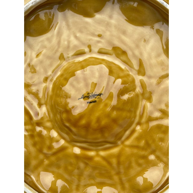 Majolica Yellow Shell Oyster Platter Sarreguemines Circa 1930 For Sale In Austin - Image 6 of 10