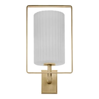 Marlow Golden Bronze and Matt Opal Wall Light For Sale