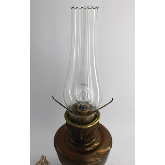 Vintage Aladdin Model 12 Electrified Oil Table Lamp With Swirled Glass Shade, Mantle For Sale - Image 15 of 18