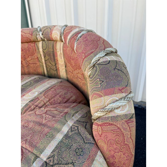 Wood Vintage French Bedroom Chair or Changing Pouf With Pleated Skirt For Sale - Image 7 of 12