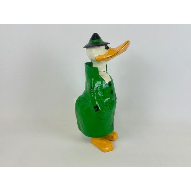 Vintage Hand-Painted Paper Mâché Detective Duck, 1960s For Sale - Image 6 of 11