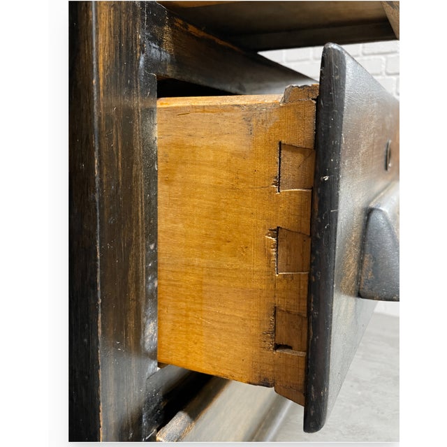 Antique Industrial Wooden Workbench Cabinet, C. 1920’s For Sale - Image 10 of 15