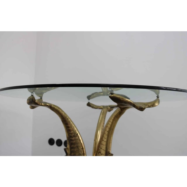 Hollywood Regency Brass and Glass Dining Table, Italy, 1960s For Sale - Image 3 of 12