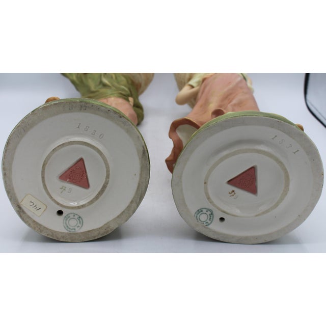 1912-1918 Pair of Royal Dux Bohemia Porcelain Figures For Sale In Raleigh - Image 6 of 12