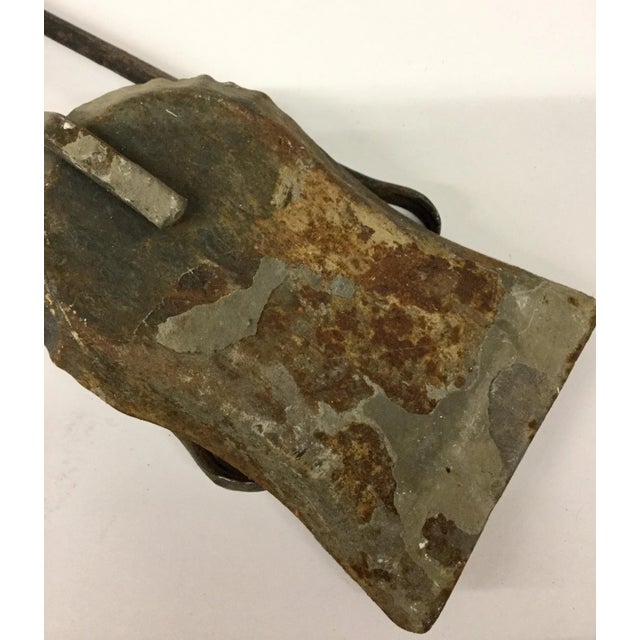 French Antique Wrought Iron Fireplace Tool Set - 2 Piece For Sale - Image 9 of 12