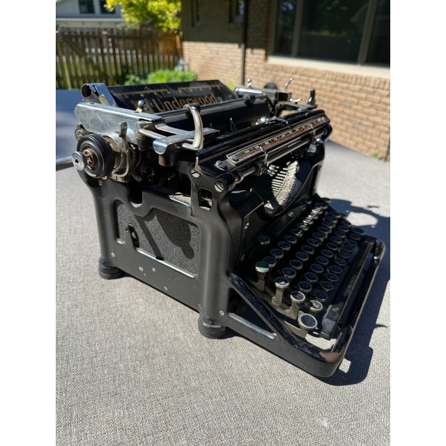 Antique 1935 Underwood No. 11 Wide-Carriage Typewriter For Sale - Image 9 of 12