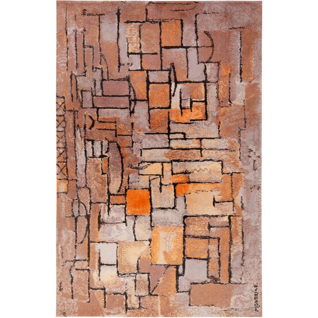 Vintage Scandinavian Signed Ege Rug After Mondrian, Country of Origin: Denmark, Circa Date: Vintage