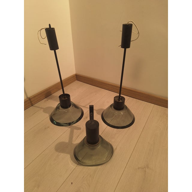 1960s Chandeliers and Wall Lamp in Smoked Glass by Flavio Poli for Seguso, 1960s, Set of 3 For Sale - Image 5 of 5