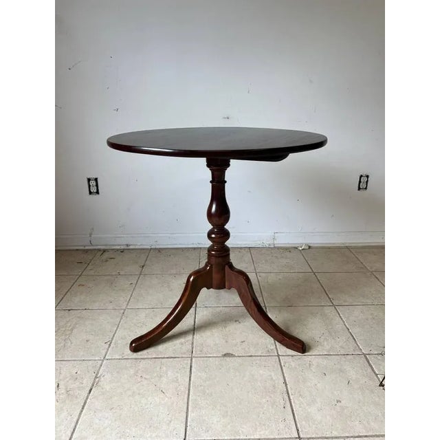 19th Century English Georgian Style Solid Mahogany Tilt-Top Table Solid wood frame, rich wood grain, 1 board Sturdy and...
