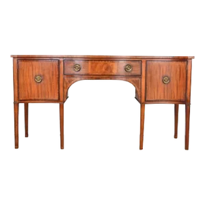 Baker Furniture Georgian Banded Mahogany Serpentine Front Sideboard Credenza