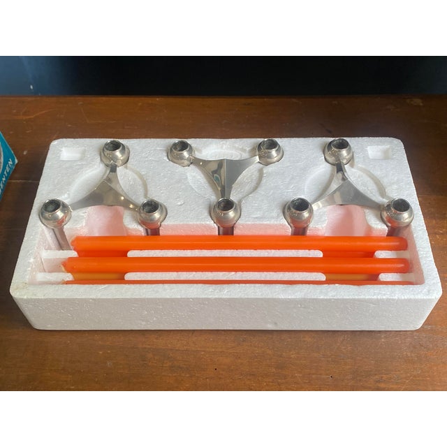 Vintage S22 Candlesticks and Adjustable Candles by Nagel, 1970s, Set of 3 For Sale - Image 9 of 18