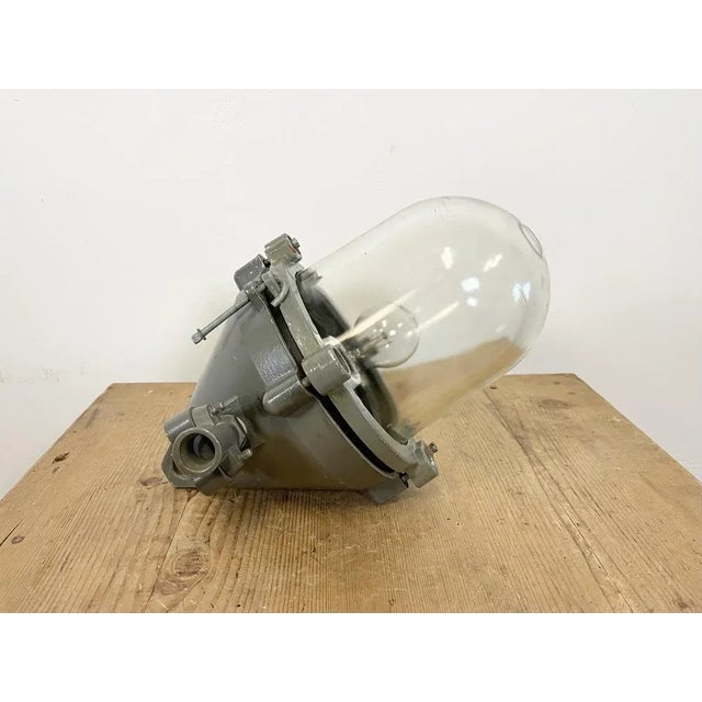 Dark Grey Industrial Cast Aluminium Explosion Proof Lamp from Elektrosvit, 1960s For Sale - Image 15 of 16