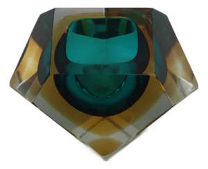 Diamond Murano Glass Ashtray by Flavio Poli for Seguso, 1960s