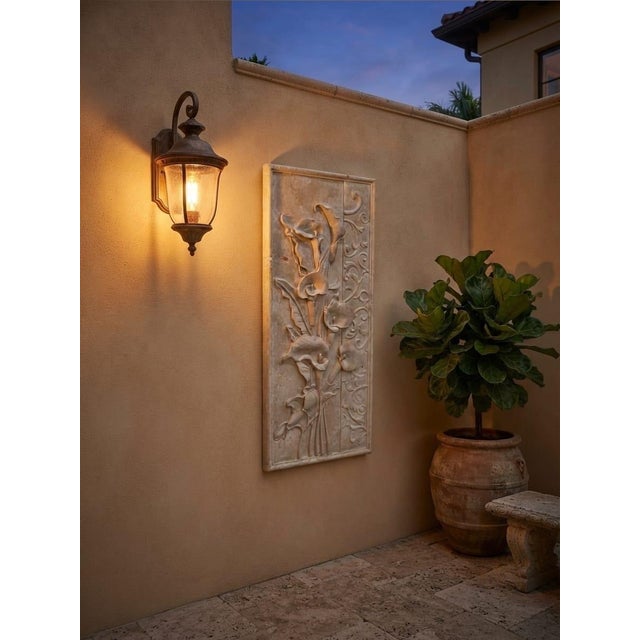 Vintage Hand-Carved Marble Calla Lily Relief Wall Plaque For Sale - Image 9 of 12
