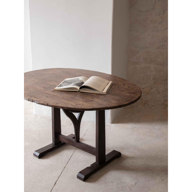 Wood French Oval Winemaker's Table For Sale - Image 7 of 7