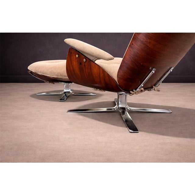 1960s Brazilian Modern "Paulistana" Armchair With Ottoman by Jorge Zalszupin, C. 1959 - Lot 802a For Sale - Image 5 of 18