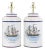 Vintage Hand-Painted u.s. Frigate Hornet Patriotic Tole Table Lamps - a Pair For Sale