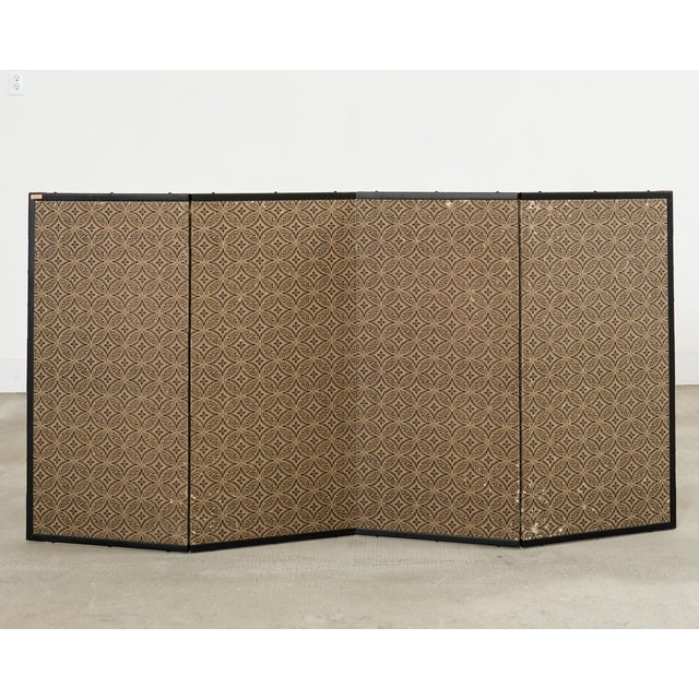 Japanese Showa Four-Panel Screen Wild Geese Autumn Landscape For Sale - Image 18 of 18
