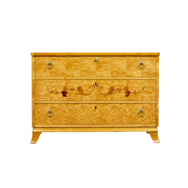 Mid-Century Swedish Elm and Birch Chest of Drawers, 1950s For Sale - Image 6 of 11