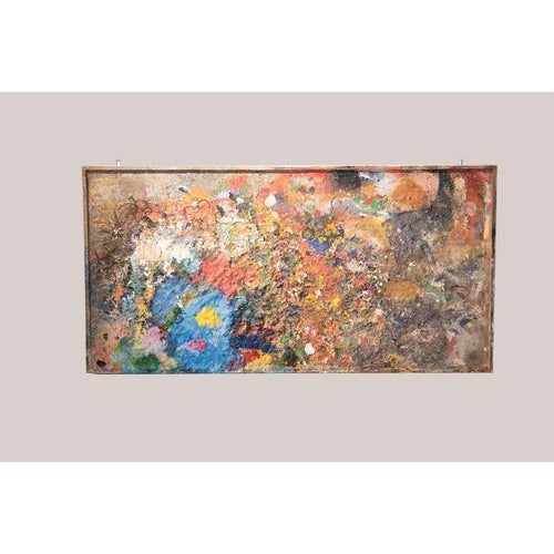 Abstract painting signed Piccoli, executed in oil on panel. The layered application of color gives the work a strong...