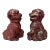Antique Chinoiserie Cast Stone Foo Dogs With Timeworn Painted Finish, Pair For Sale