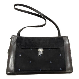1990s Gianni Versace Suede and Leather Shoulder Bag For Sale