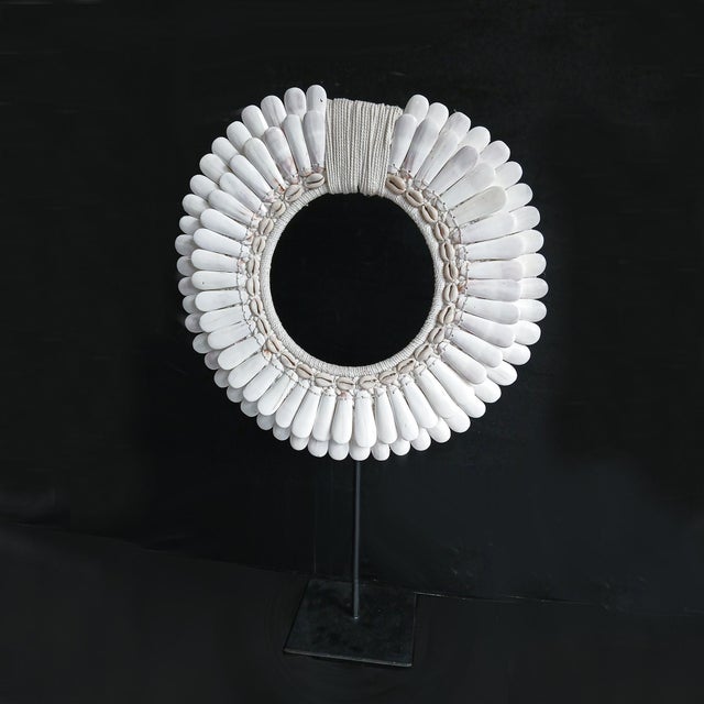 Polished Shell and Macramé Necklace on Stand, Papua New Guinea, Contemporary For Sale - Image 15 of 18