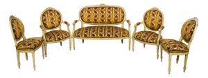 Louis XVI Lounge Set with Love Knot, France, Set of 5