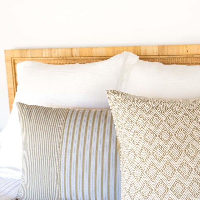 French Ticking Khaki Gray Stripe Pillow Cover Chairish