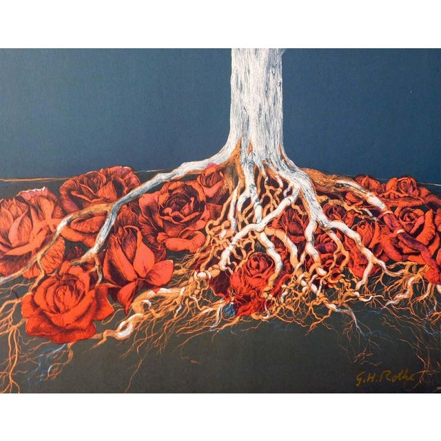 "Roots in Love" offset lithograph by G.H Rothe Hand Signed by the Artist Paper Size: 39.5" x 25" Condition: MINT COA is...