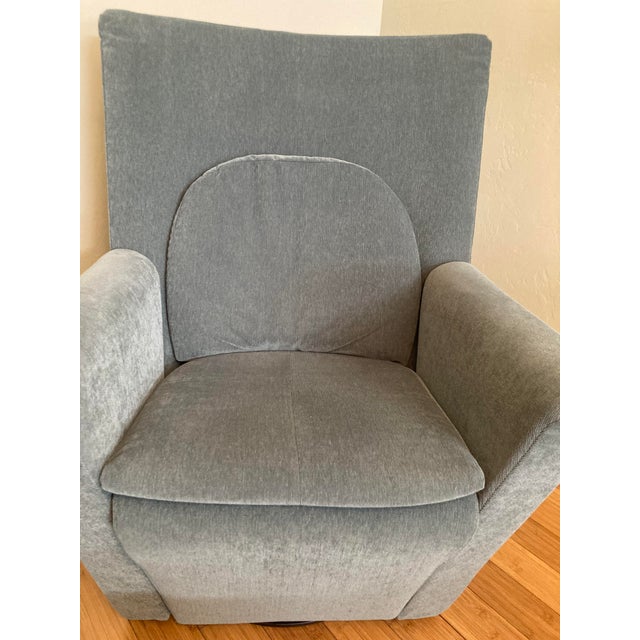 Textile 1990s Modern Comfortable Chair & Ottoman For Sale - Image 7 of 14