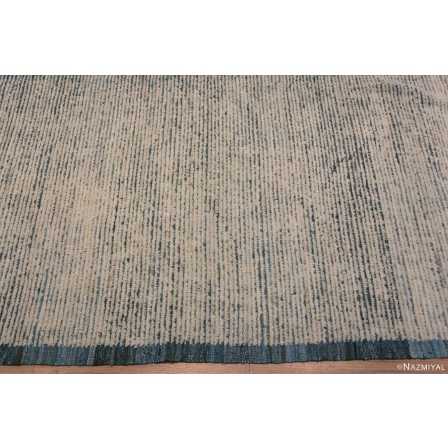 2020s Large Size Modern Solid Abstract Design Cream Color Wool Pile Area Rug For Sale - Image 5 of 8