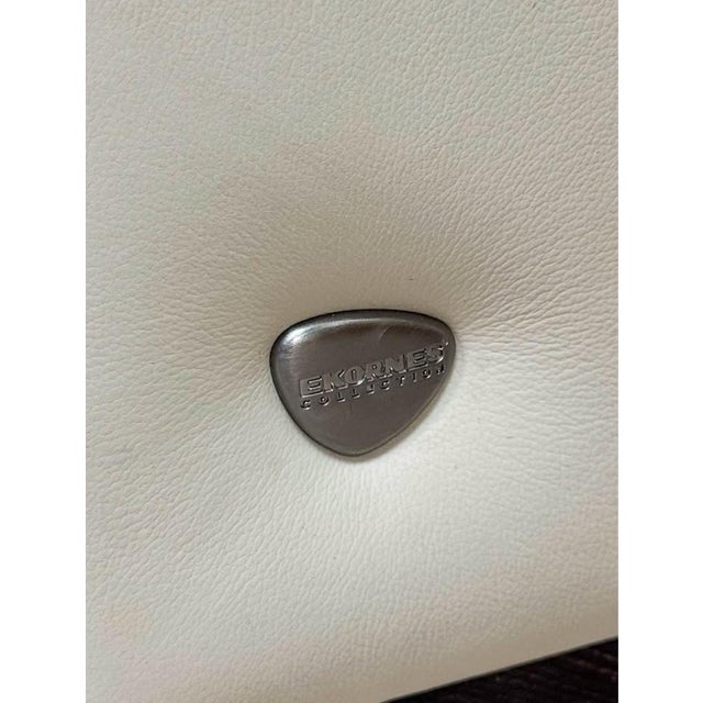 Cream Ekornes Collection Stressless Oslo Loveseat, Cream Color Genuine Leather For Sale - Image 8 of 10