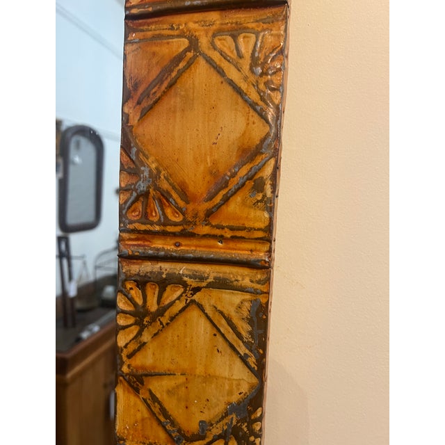 Glass Ogt Recycled Tin Ceiling Tile Mirror For Sale - Image 7 of 8