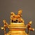 Bronze Late 20th Century Gilt Bronze Bamboo-Form Censer With Guardian Lion Finial For Sale - Image 8 of 9