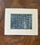 An original abstract composition featuring a rhythmic grid of hand-pulled geometric forms in layered shades of blue,...