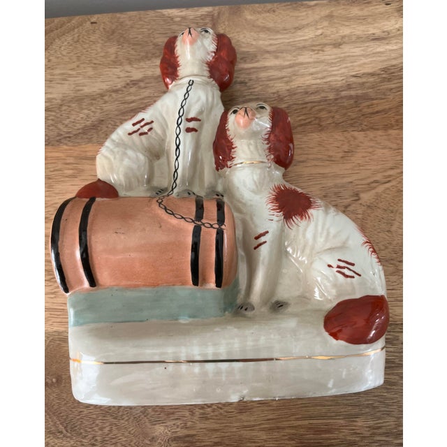 Early 1900s Antique Staffordshire Spaniels Figurine For Sale - Image 10 of 11